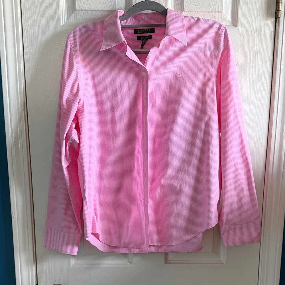 Ralph Lauren Pink Striped Shirt Women’s XL